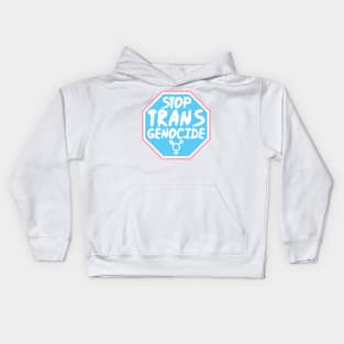 Trans Rights - STOP TRANS GENOCIDE - Blue Kids Hoodie